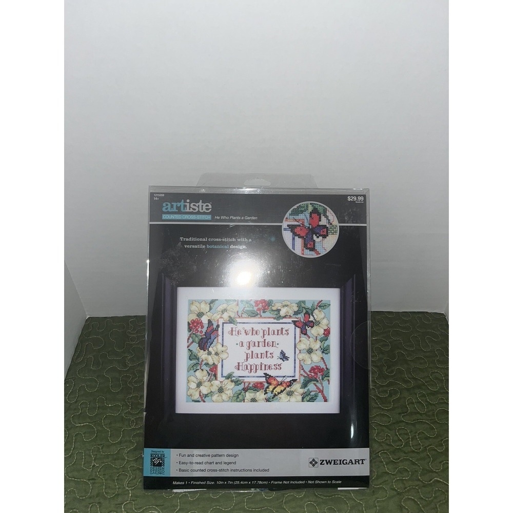 Artiste He Who Plants a Garden Cross Stitch Kit Needle Art Botanical Design New